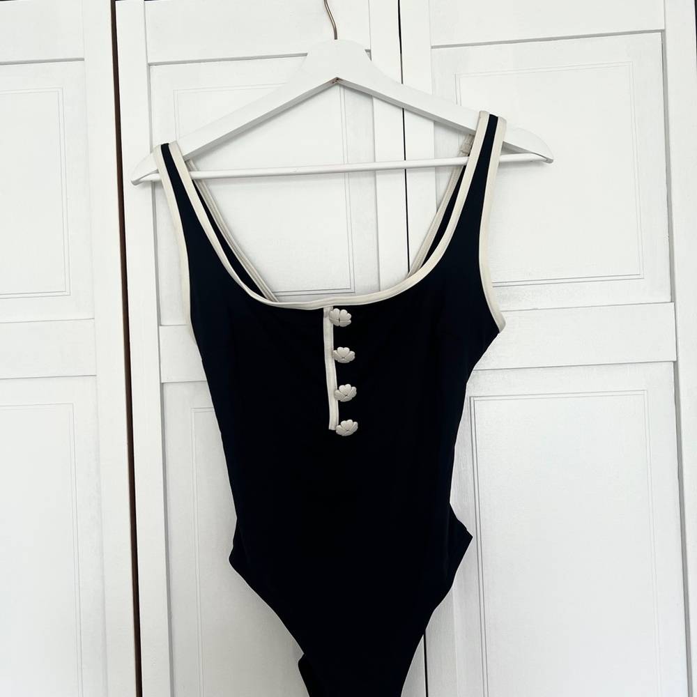Kate Spade Black Swimsuit with White Accents